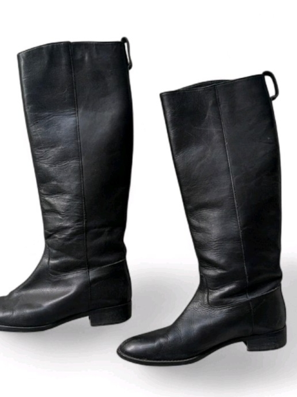 Classic Tall Black Leather Riding Boots